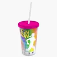 Garyline® Transparent Tumbler with Straw Lid and Full-Color Paper Insert, 16 oz. — view 51
