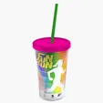 Garyline® Transparent Tumbler with Straw Lid and Full-Color Paper Insert, 16 oz. — view 21