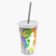 Garyline® Transparent Tumbler with Straw Lid and Full-Color Paper Insert, 16 oz. — view 18