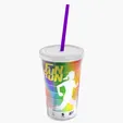 Garyline® Transparent Tumbler with Straw Lid and Full-Color Paper Insert, 16 oz. — view 50