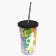 Garyline® Transparent Tumbler with Straw Lid and Full-Color Paper Insert, 16 oz. — view 7