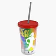 Garyline® Transparent Tumbler with Straw Lid and Full-Color Paper Insert, 16 oz. — view 15
