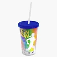 Garyline® Transparent Tumbler with Straw Lid and Full-Color Paper Insert, 16 oz. — view 56