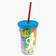 Garyline® Transparent Tumbler with Straw Lid and Full-Color Paper Insert, 16 oz. — view 36