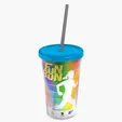Garyline® Transparent Tumbler with Straw Lid and Full-Color Paper Insert, 16 oz. — view 12