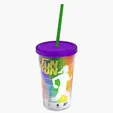 Garyline® Transparent Tumbler with Straw Lid and Full-Color Paper Insert, 16 oz. — view 25