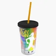 Garyline® Transparent Tumbler with Straw Lid and Full-Color Paper Insert, 16 oz. — view 9