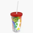 Garyline® Transparent Tumbler with Straw Lid and Full-Color Paper Insert, 16 oz. — view 57