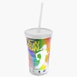 Garyline® Transparent Tumbler with Straw Lid and Full-Color Paper Insert, 16 oz. — view 53