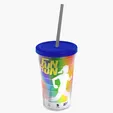 Garyline® Transparent Tumbler with Straw Lid and Full-Color Paper Insert, 16 oz. — view 16