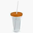 Garyline® Transparent Tumbler with Straw Lid and Full-Color Paper Insert, 16 oz. — view 3