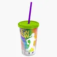 Garyline® Transparent Tumbler with Straw Lid and Full-Color Paper Insert, 16 oz. — view 45