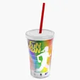 Garyline® Transparent Tumbler with Straw Lid and Full-Color Paper Insert, 16 oz. — view 42