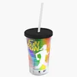 Garyline® Transparent Tumbler with Straw Lid and Full-Color Paper Insert, 16 oz. — view 6