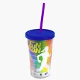 Garyline® Transparent Tumbler with Straw Lid and Full-Color Paper Insert, 16 oz. — view 48