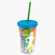 Garyline® Transparent Tumbler with Straw Lid and Full-Color Paper Insert, 16 oz. — view 20