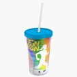 Garyline® Transparent Tumbler with Straw Lid and Full-Color Paper Insert, 16 oz. — view 55