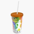 Garyline® Transparent Tumbler with Straw Lid and Full-Color Paper Insert, 16 oz. — view 4