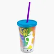 Garyline® Transparent Tumbler with Straw Lid and Full-Color Paper Insert, 16 oz. — view 43