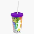 Garyline® Transparent Tumbler with Straw Lid and Full-Color Paper Insert, 16 oz. — view 58