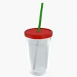 Garyline® Transparent Tumbler with Straw Lid and Full-Color Paper Insert, 16 oz.