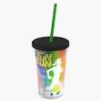 Garyline® Transparent Tumbler with Straw Lid and Full-Color Paper Insert, 16 oz. — view 8