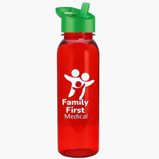 Garyline® Flat-Sided Tritan® Bottle with Flip-Straw Lid, 24 oz. — view 48
