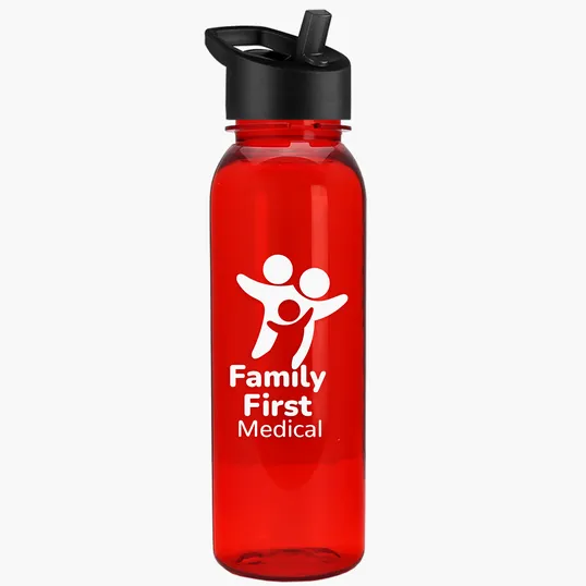 Garyline® Flat-Sided Tritan® Bottle with Flip-Straw Lid, 24 oz. — view 24