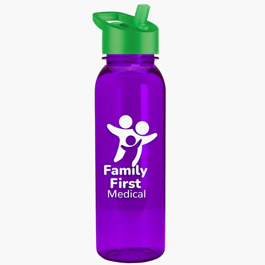 Garyline® Flat-Sided Tritan® Bottle with Flip-Straw Lid, 24 oz. — view 50