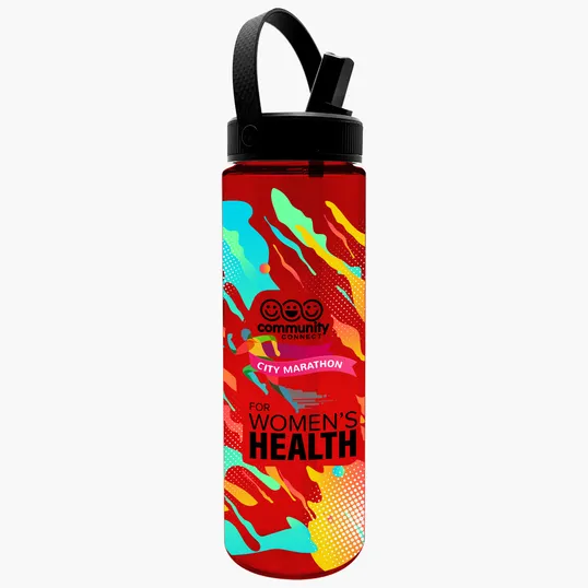 Garyline® Freedom Tritan® Bottle with Flip-Straw, Swivel-Handle Lid, 28 oz. — view 28
