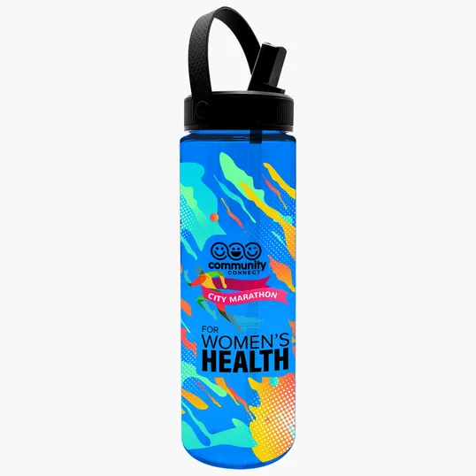Garyline® Freedom Tritan® Bottle with Flip-Straw, Swivel-Handle Lid, 28 oz. — view 18