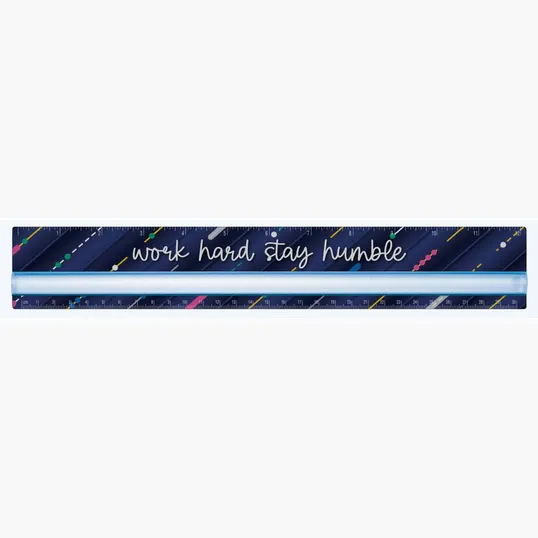 12" Clear Magnifying Ruler with Inch and Metric Scales — view 2