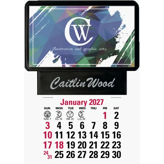 Triumph® Calendars Press-N-Stick Business Card Holder with Calendar Pad — view 4