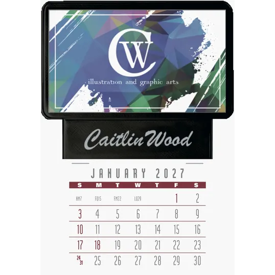 Triumph® Calendars Press-N-Stick Business Card Holder with Calendar Pad — view 3