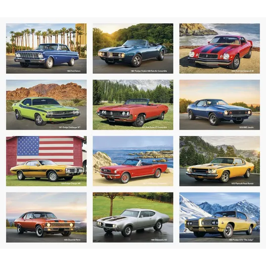 Triumph® Calendars Press-N-Stick Cruisin' Cars Calendar, 13-Month