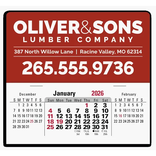 Triumph® Calendars Press-N-Stick XL Header with 3-Month Horizontal Calendar