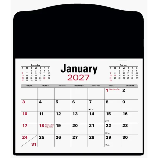Triumph® Press-N-Stick Jumbo Header Calendar, 3-Month — view 2