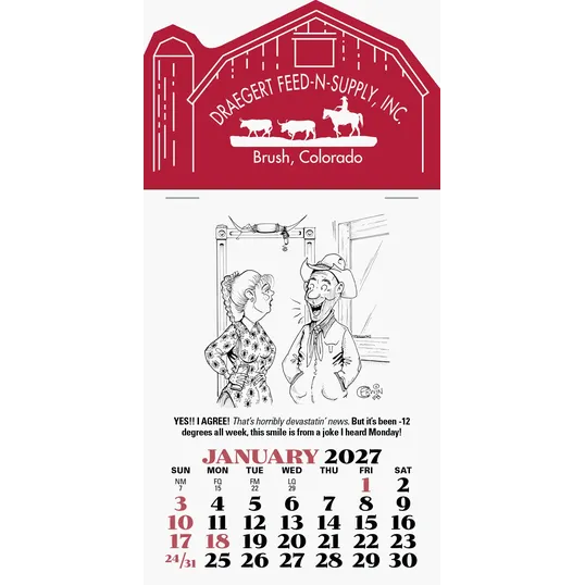 Triumph® Press-N-Stick Cowboy Calendar — view 4