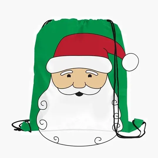 Holiday Sport Pack Drawstring Bag, 210D Polyester — view 10