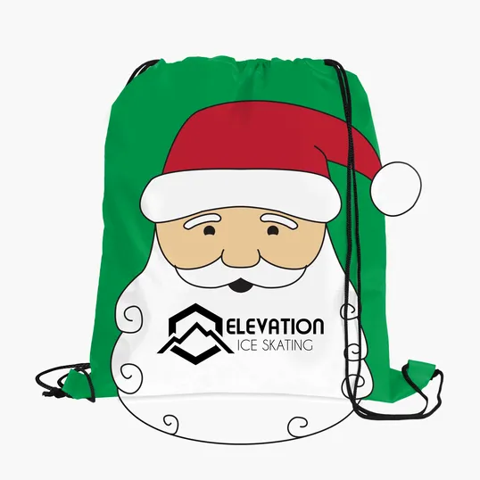 Holiday Sport Pack Drawstring Bag, 210D Polyester — view 8