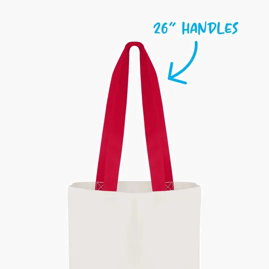 Good Value™ Cotton Colored Accent Flat Tote with 26" Handles — view 14