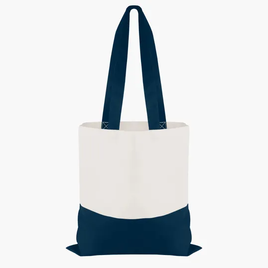Good Value™ Cotton Colored Accent Flat Tote with 26" Handles — view 3