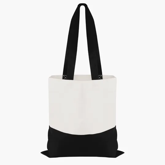 Good Value™ Cotton Colored Accent Flat Tote with 26" Handles — view 2