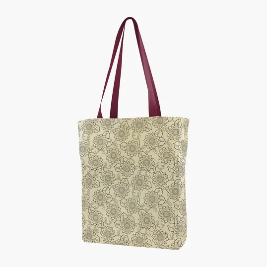 Gusseted Cotton Tote with All-Over Print — view 40