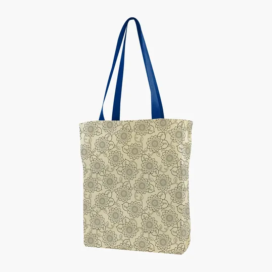 Gusseted Cotton Tote with All-Over Print — view 27