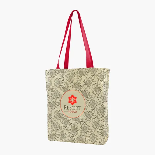 Gusseted Cotton Tote with All-Over Print — view 24