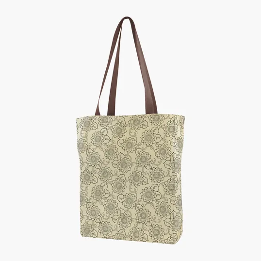Gusseted Cotton Tote with All-Over Print — view 32