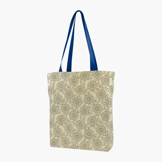Gusseted Cotton Tote with All-Over Print — view 28