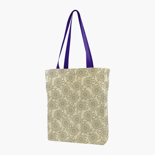 Gusseted Cotton Tote with All-Over Print — view 3