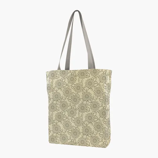 Gusseted Cotton Tote with All-Over Print — view 34